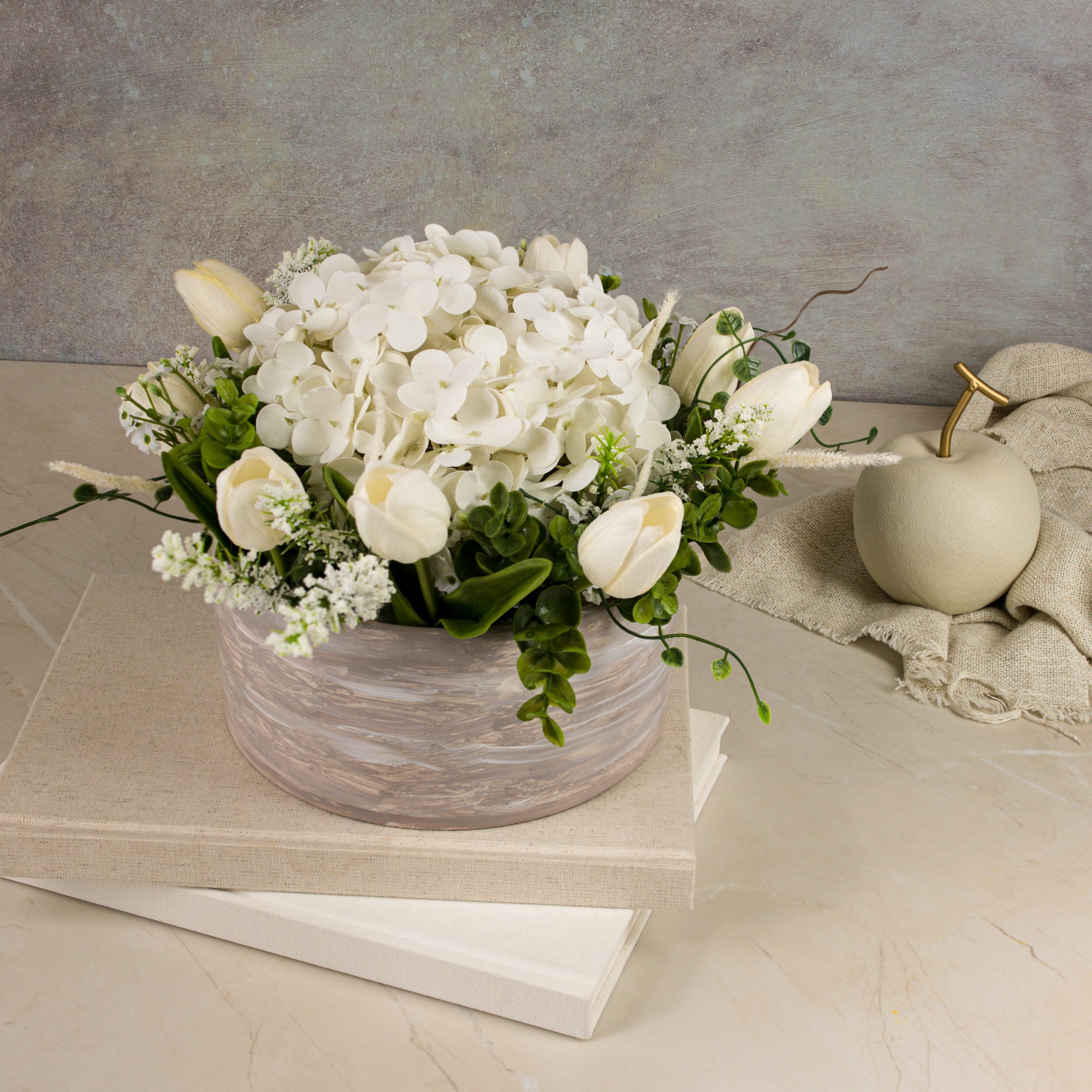 Handbrushed Round Vase